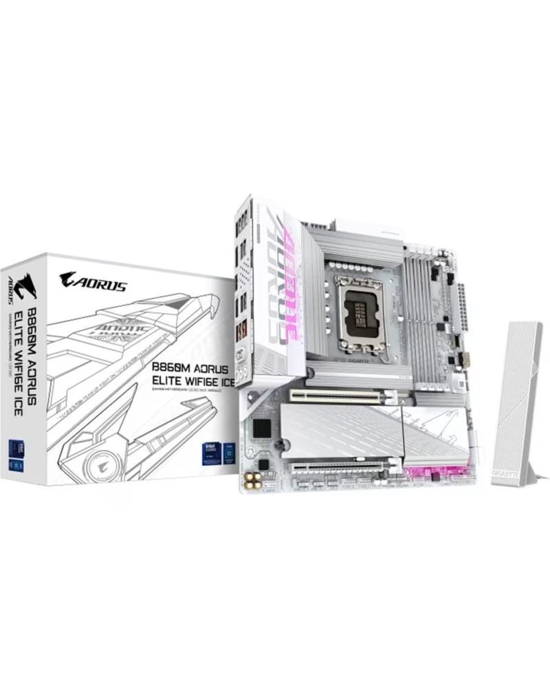 GIGABYTE Placa base b860m aorus elite wifi6e ice matx - 4x ddr5 lga1851