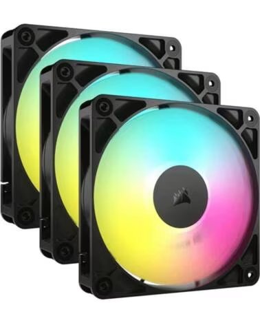 CORSAIR Ventilador caja rs120 argb 3 x 120mm negro