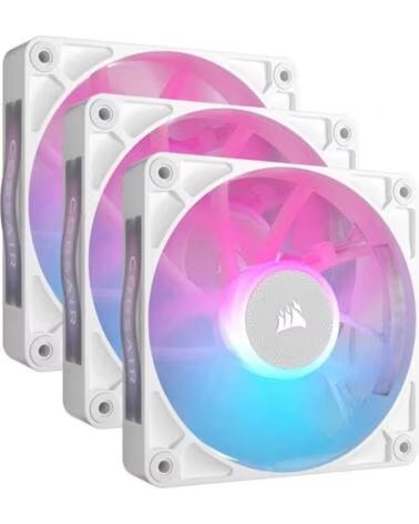 CORSAIR Ventilador caja rx120 icue link rgb 3 x 120mm blanco