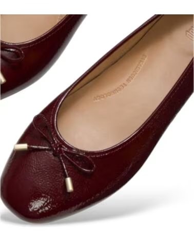 FITFLOP SAPATILHAS DELICATO BOW TEXTURED PATENT BORDÔ ROJO