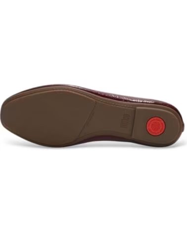 FITFLOP SAPATILHAS DELICATO BOW TEXTURED PATENT BORDÔ ROJO