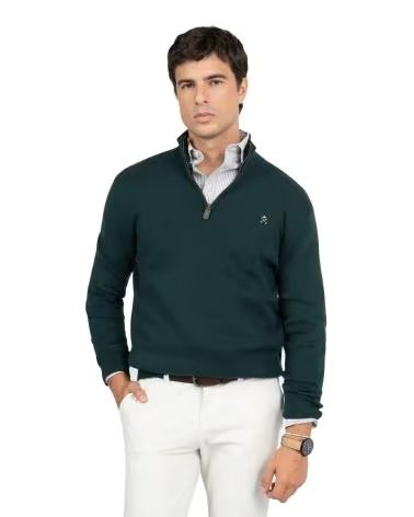 HARPER AND NEYER PULLOVER ZIPPER GRÜN VERDE