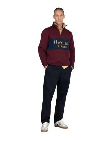 SUDADERA HALF ZIPPER HARPER AND NEYER BORGOÑA VARIOS COLORES