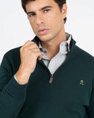 HARPER AND NEYER PULLOVER ZIPPER GRÜN VERDE