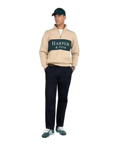 HARPER NEYER SUDADERA HALF ZIPPER BEIGE