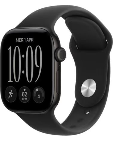 APPLE Watch Series 12- GPS- Cellular- 42mm- Negro- Correa Deportiva Negra S-M