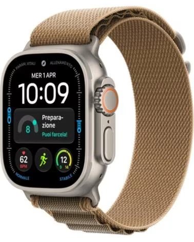APPLE Smartwatch watch u4 gpscell 49mm natural titanium case with desert alpine loop m