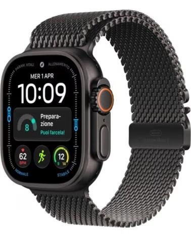 APPLE Smartwatch watch u4 gpscell 49mm black titanium milanese loop l
