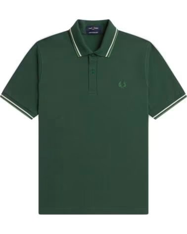 FRED PERRY REISSUES ORIGINAL TWIN TIPPED POLO GRASSROOTS TRAMLINE WHITE ACE GREEN VERDE OSCURO