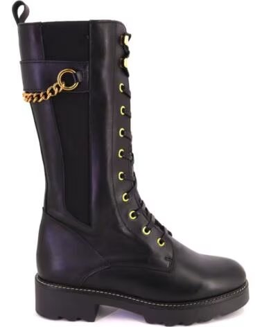 NIVAL CARLA02 BOTTES HAUTES FEMME LACETS ET FERMETURE ÉCLAIR CUIR NEGRO