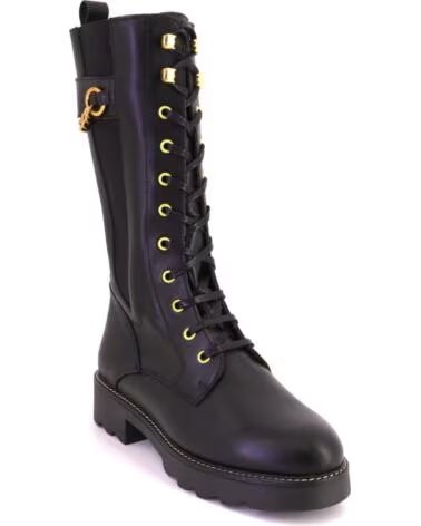 NIVAL CARLA02 BOTTES HAUTES FEMME LACETS ET FERMETURE ÉCLAIR CUIR NEGRO