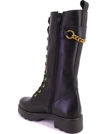 NIVAL CARLA02 BOTTES HAUTES FEMME LACETS ET FERMETURE ÉCLAIR CUIR NEGRO