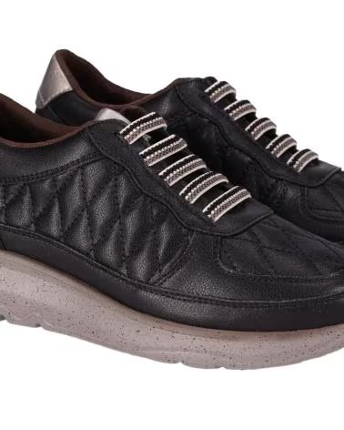 CHIKA10 ST AZULADO 06 NEGRO-BLACK ZAPATOS PIEL MUJER CUÑA BAJA