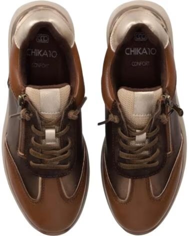 CHIKA10 ST AZZURRO PELLE ZEPPA BASSA CUERO-TAN