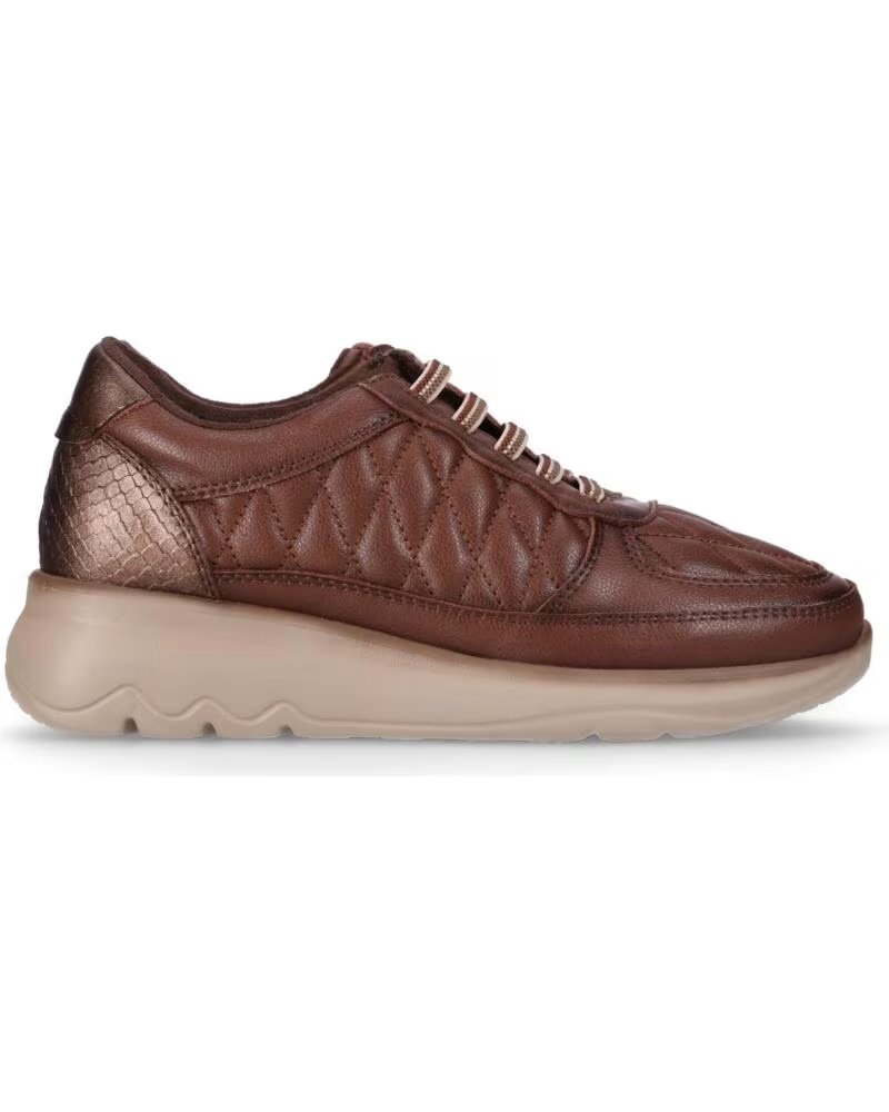 CHIKA10 ST AZULADO 06 ZAPATOS DE MUJER EN CUERO CUÑA BAJA CUERO-TAN