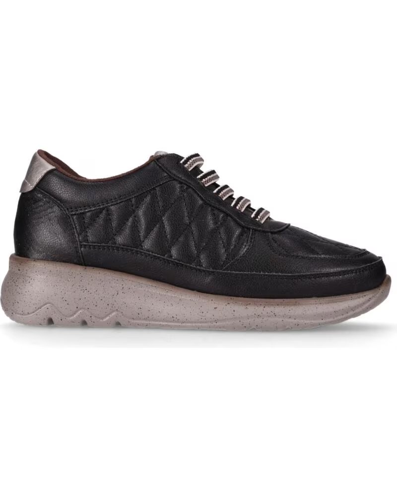 CHIKA10 ST AZULADO 06 NEGRO-BLACK ZAPATOS PIEL MUJER CUÑA BAJA
