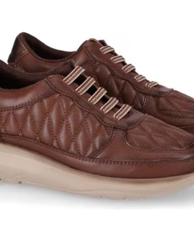 CHIKA10 ST AZULADO 06 ZAPATOS DE MUJER EN CUERO CUÑA BAJA CUERO-TAN