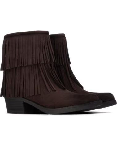 BOTTINES REFRESH 176269 À FRANGES ET TALON MARRON