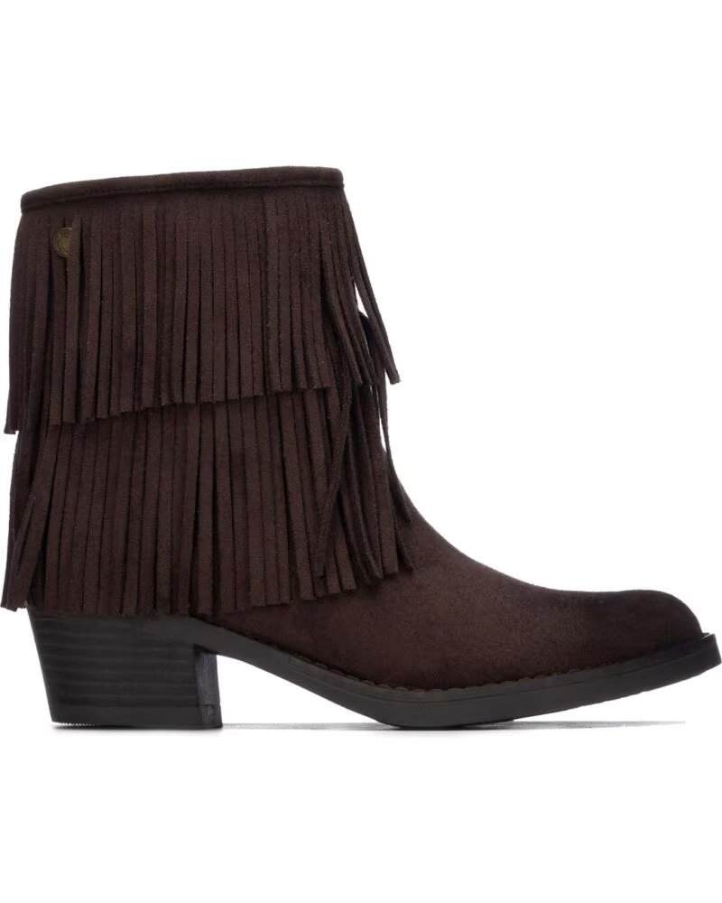 BOTTINES REFRESH 176269 À FRANGES ET TALON MARRON