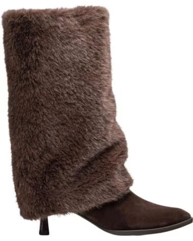 UNISA BOTA DE SERRAJE CON CAÑA DE PELO MARRÓN