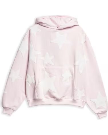 OVER STREET SWEATSHIRT COM CAPUZ FALLING STARS ROSA
