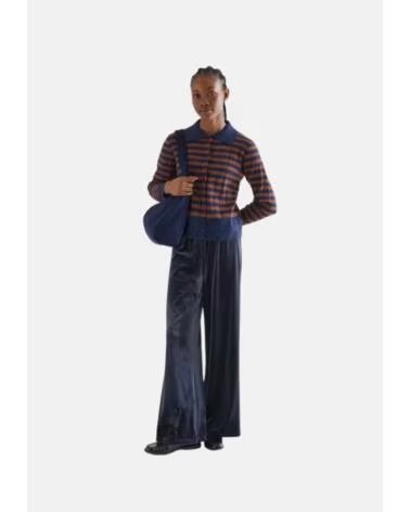 COMPAIA FANTASTICA CARDIGAN ÀS RISCAS MULHER AZUL