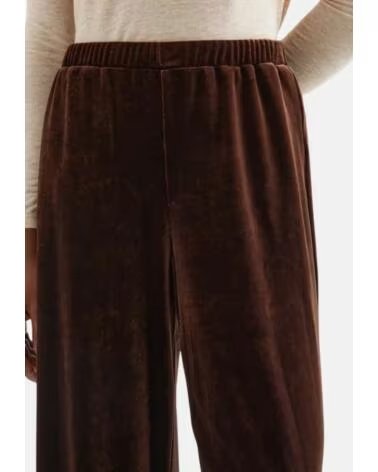COMPAÑÍA FANTÁSTICA PANTALONES DE MUJER EN TERCIOPELO MARRÓN