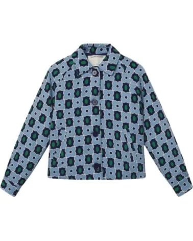 COMPANIA FANTASTICA DAMEN JACKE FLORAL MUSTER BLAU AZUL