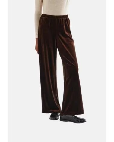 COMPAÑÍA FANTÁSTICA PANTALONES DE MUJER EN TERCIOPELO MARRÓN