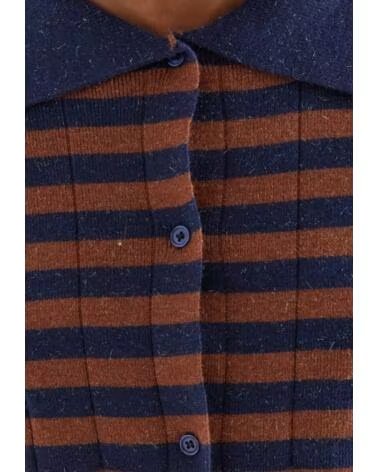 COMPAIA FANTASTICA CARDIGAN ÀS RISCAS MULHER AZUL