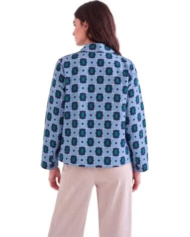 COMPANIA FANTASTICA DAMEN JACKE FLORAL MUSTER BLAU AZUL