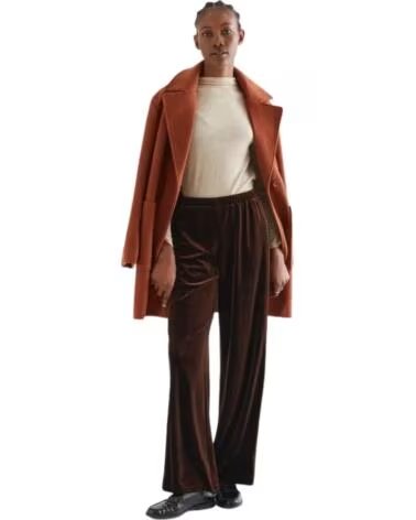 COMPAÑÍA FANTÁSTICA PANTALONES DE MUJER EN TERCIOPELO MARRÓN
