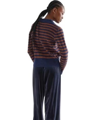 COMPAIA FANTASTICA CARDIGAN ÀS RISCAS MULHER AZUL