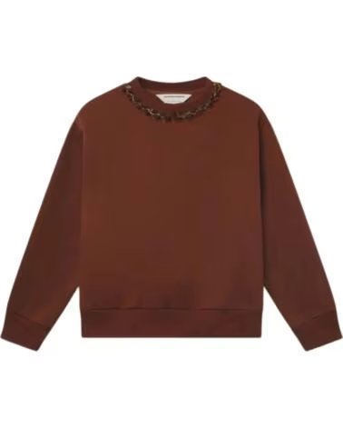DAMEN-SWEATSHIRT VON COMPANIA FANTASTICA MIT VERZIERTEM RUNDHALSAUSSCHNITT MARRóN
