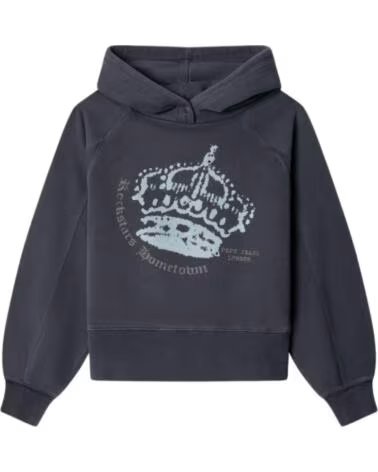 PEPE JEANS KAPUZENPULLOVER MIT PRINT NINA GRIS