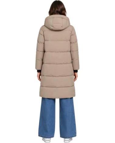 FREQUENT LANGE DAMEN STEPPJACKE TAUPE TOPO