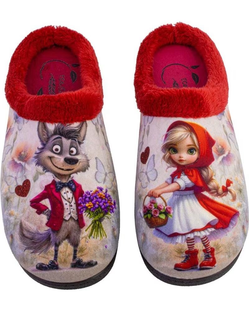 ECOFLEX 12008LOBOFLORES HAUSSCHUHE FÜR DAMEN ROJO