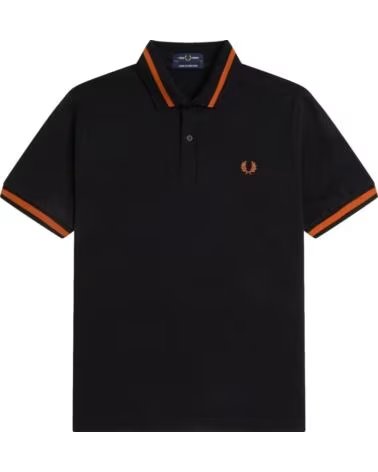 FRED PERRY REISSUES ORIGINAL SINGLE TIPPED M2 POLO SCHWARZ SUMMER CLAY NEGRO