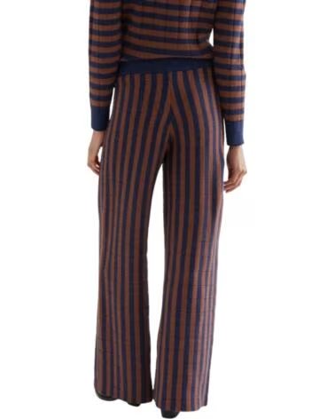 COMPAIA FANTASTICA PANTALONES DE PUNTO RAYADOS MUJER MARRóN