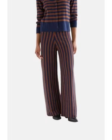 COMPAIA FANTASTICA PANTALONES DE PUNTO RAYADOS MUJER MARRóN