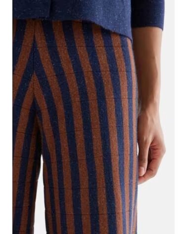 COMPAIA FANTASTICA PANTALONES DE PUNTO RAYADOS MUJER MARRóN