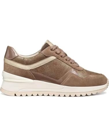 GEOX D DESYA TÊNIS RETRO TAUPE E DOURADO MULHER D6500A C6002 VARIOS COLORES
