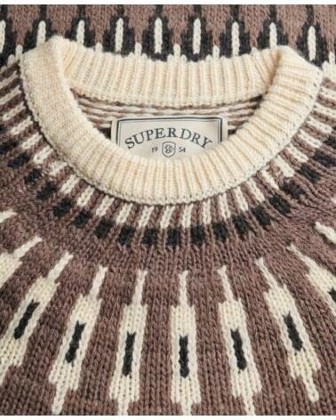 SUPERDRY RUNDHALS-PULLOVER FAIRISLE ECRU VARIOS COLORES