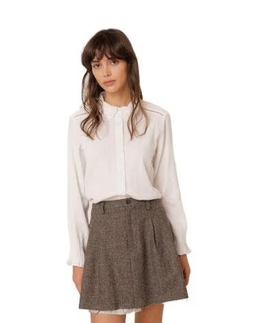 INDICOLD CAMICIA ROMANTICA IN DOPPIA GARZA BIANCA VARIOS COLORES