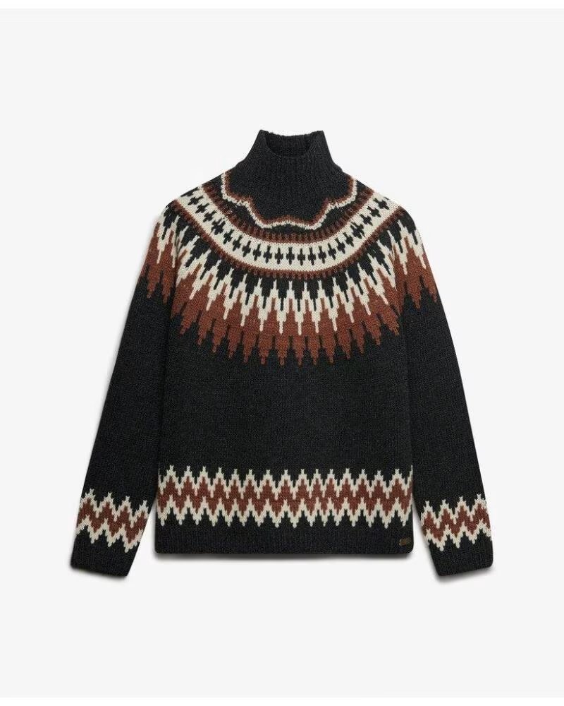 SUPERDRY STEHKRAGENPULLOVER FAIRISLE KOHLE JACQUARD VARIOS COLORES