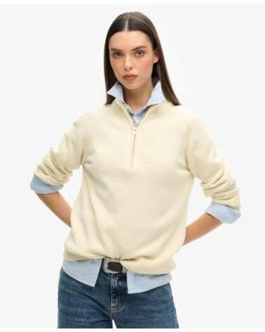 SUPERDRY CAMISOLA DE MALHA COM FECHO ÉCLAIR ECRU SD&CO VARIOS COLORES