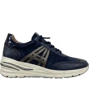 AMARPIES BASKETS FEMME MARINE AVEC TALON COMPENSÉ ET LACETS ÉLASTIQUES AMD31084 BLEU AZUL