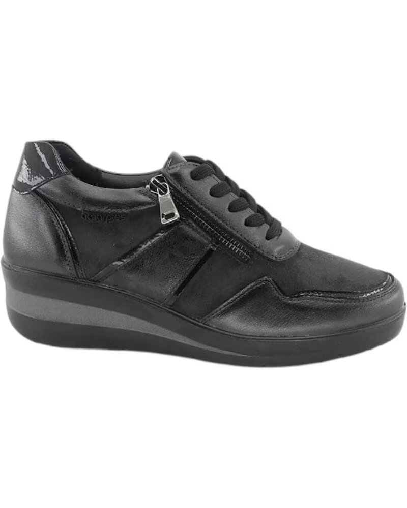 AMARPIES SCARPE DA GINNASTICA CON ZEPPA E CERNIERA AMD31038 NERO NEGRO