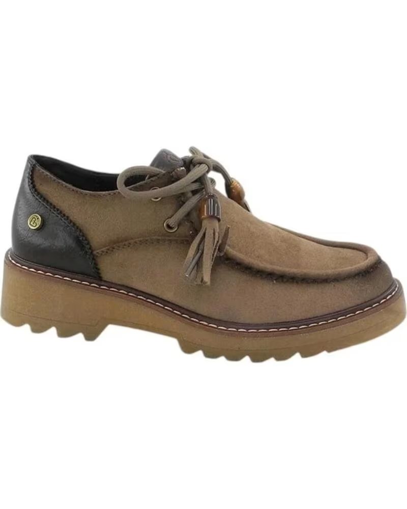 AMARPIES DAMEN DAMENSCHUHE TAUPE WALLABEE-STIL MIT SCHNÜRUNG AJC31162 GRÜN VERDE
