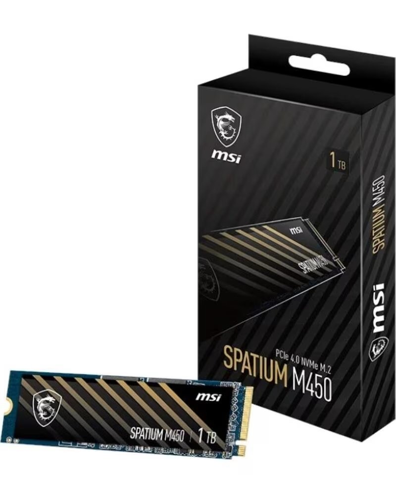 MSI Disco duro interno solido ssd spatium m450 1tb m 2 nvme pcie4